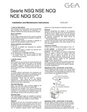 Gea Searle NSQ Series Installation And Maintenance Instructions Manual