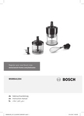 Bosch MSM641204 Instruction Manual
