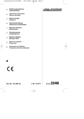 Ergo tools Pattfield E-LH 2540 Operating Instructions Manual