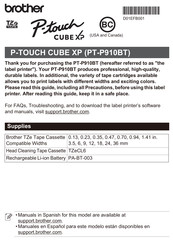 Brother P-TOUCH CUBE XP Manual