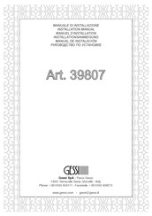 Gessi 39807 Installation Manual