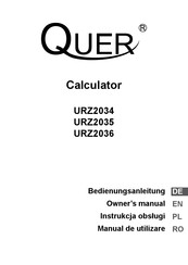 Quer URZ2034 Owner's Manual