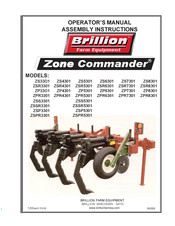 Brillion Zone Commander ZSR8301
Zone Commander ZP33O1 Operator's Manual, Assembly Instructions