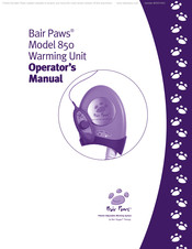 Arizant Healthcare Bair Paws 850 Operator's Manual