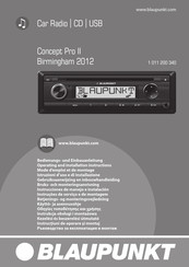 Blaupunkt Concept Pro II Operating And Installation Instructions