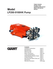 Giant LP250-5100HK Operating Instructions/ Repair And Service Manual