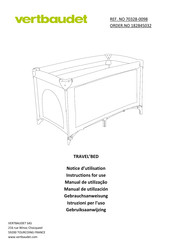 VERTBAUDET TRAVEL'BED 70328-0098 Instructions For Use Manual