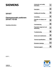 Siemens SIPART Series Operating Instructions Manual