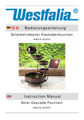 Westfalia Solar Cascade Fountain Instruction Manual