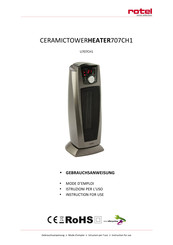 Rotel CERAMICTOWERHEATER707CH1 Instructions For Use Manual