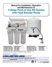 Applied Membranes AAA-245P Manual For Installation, Operation And Maintenance