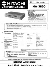 Hitachi HA-3800 Service Manual