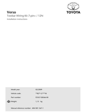 Toyota PZ457-E8566-00 Installation Instructions Manual