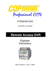 COP Security 15-DVR4RT-120-CDRW Engineer Instructions