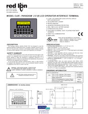 Red Lion PARADIGM CL05 Data Sheet / Manual