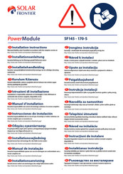 Solar Frontier SF145 - 170 - S Installation Instructions Manual