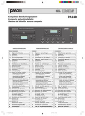 Paso PA140 Complementary Instructions Sheet