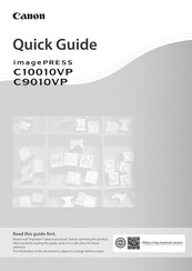 Canon imagePRESS C9010VP Quick Manual