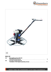 Schwamborn BEG 90 Translation Of The Original Operating Manual