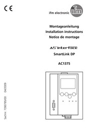IFM Electronic AS Interface SmartLink DP AC1375 Installation Instructions Manual