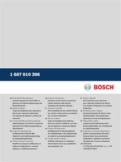 Bosch 1 687 010 398 Original Instructions Manual