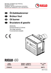 Riello 40 G20I Installation, Use And Maintenance Instructions