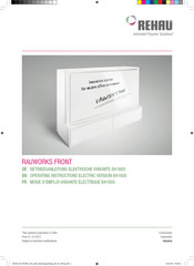Rehau RAUWORKS FRONT Operating Instructions Manual