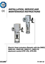 Regada STR 1PA Installation, Service And Maintenance Instructions