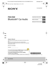 Sony DSX-B700W Operating Instructions Manual