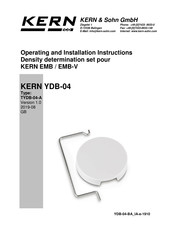 KERN YDB-04 Operating And Installation Instructions