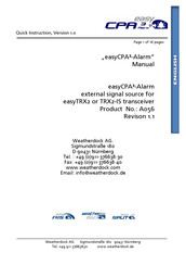 Weatherdock easyCPA3-Alarm Quick Instruction