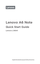 Lenovo A6 Note Quick Start Manual