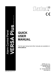 Satel VERSA Plus INT-TSH Quick User Manual