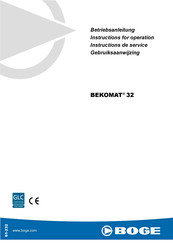 Boge BEKOMAT 32 Instructions For Operation Manual