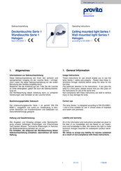 provita 1 Series Operating Instructions Manual