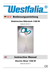 Westfalia 80 44 11 Instruction Manual
