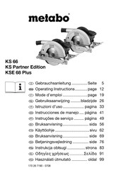 Metabo KS Partner Edition Operating Instructions Manual