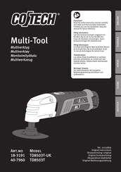 CO/Tech TD8503T Original Instructions Manual
