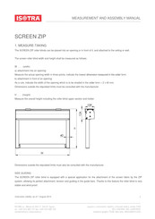 Isotra SCREEN ZIP Measurement And Assembly Manual