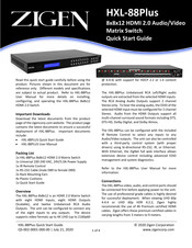 Zigen HXL-88Plus Quick Start Manual