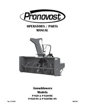 pronovost P-920TRC-98 Operator's & Parts Manual