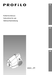 PROFILO VCX1 PT Series Instructions For Use Manual