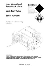 Redexim Verti-Top Pulled User Manual And Parts Book