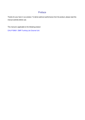 Hytera CHU-P1BA01 Manual