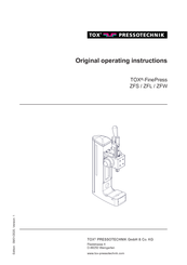 TOX PRESSOTECHNIK FinePress ZFS Original Operating Instructions
