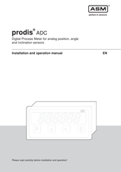 ASM prodis ADC Installation And Operation Manual