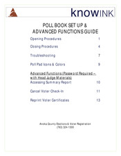 KNOWINK POLL BOOK Set Up & Advanced Functions Manual