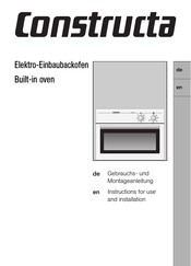 CONSTRUCTA CF 74850 Instructions For Use And Installation