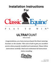 Ritchie Classic Equine ULTRAFOUNT ES1 Installation Instructions Manual