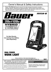 Bauer Hypermax Lithium 1915H-B Owner's Manual & Safety Instructions